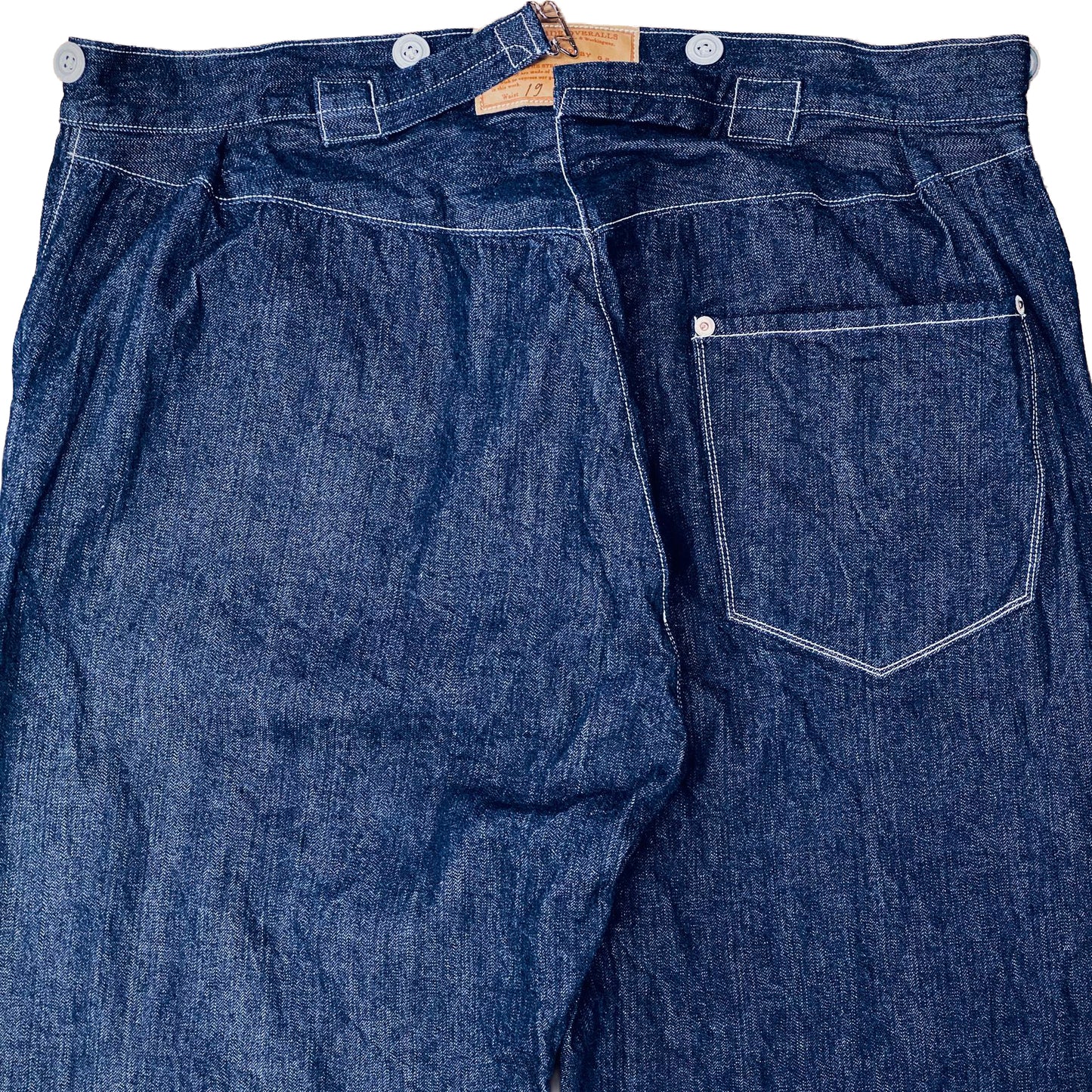 Blue Denim Overalls Linen Sewed