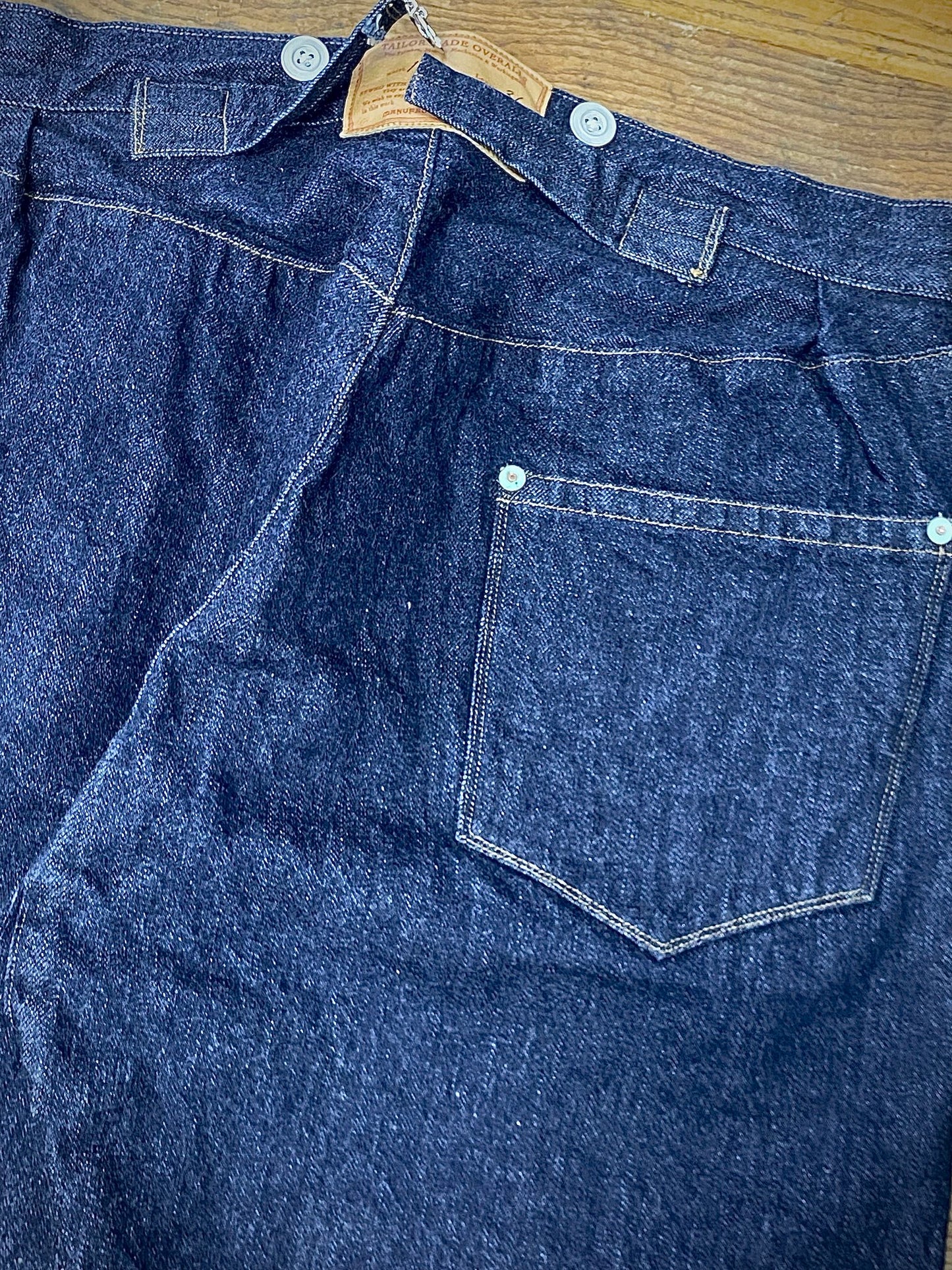 Blue Denim Overalls Linen Sewed